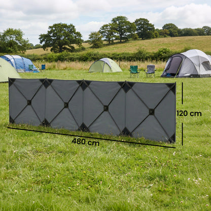 Camping Windbreak, Pop Up Hub Frame Windbreaker Blocker, Dark Grey