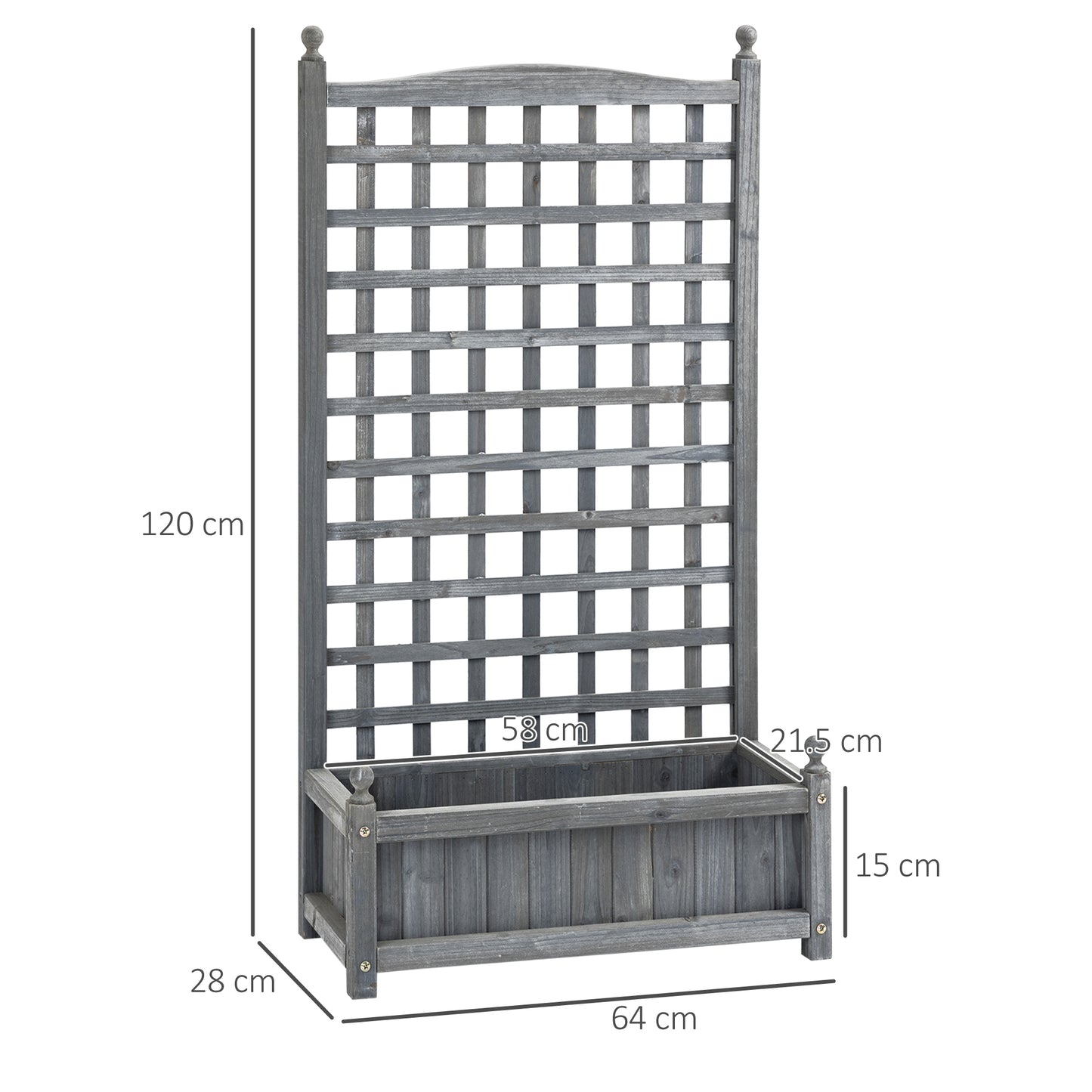 Raised Garden Bed with Trellis Garden Planters Indoor Grey