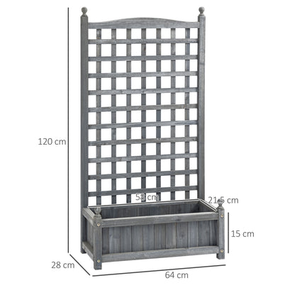 Raised Garden Bed with Trellis Garden Planters Indoor Grey