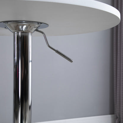 60cm Adjustable Height Round Bar Table with Swivel Top White