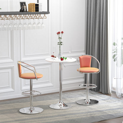 60cm Adjustable Height Round Bar Table with Swivel Top White