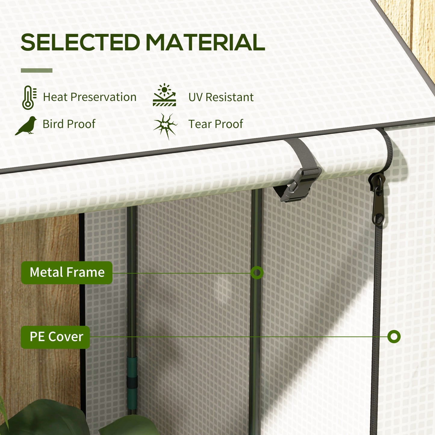 Mini Greenhouse with 4 Wire Shelves Portable Garden Grow House Upgraded Tomato Greenhouse with Roll Up Door and Vents, 100 x 80 x