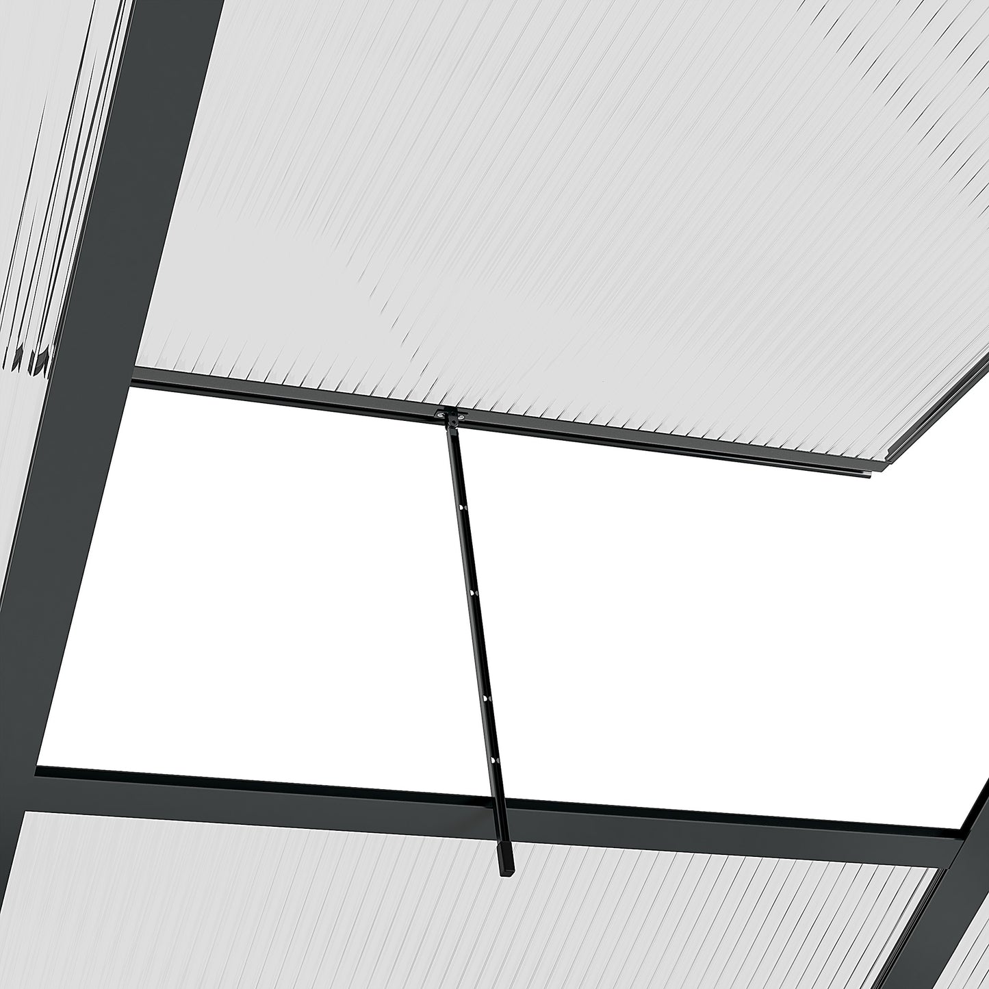 6 x 6ft Polycarbonate Greenhouse, Large Walk in Green House with Slide Door and Window, Grey
