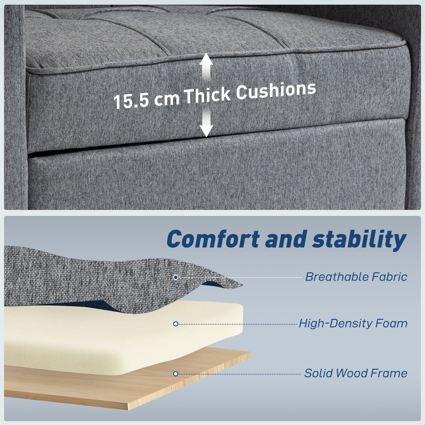 3-in-1 Sofa Bed, Convertible Sleeper Chair with Adjustable Backrest