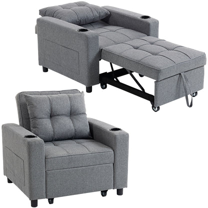 3-in-1 Sofa Bed, Convertible Sleeper Chair with Adjustable Backrest