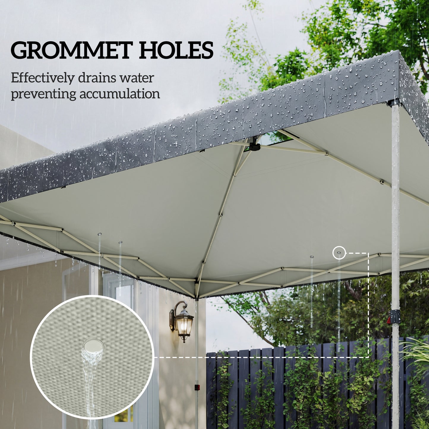 Gazebo Roof Replacement UV50+ Waterproof 3x3(m) Dark Grey
