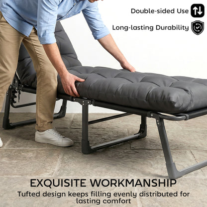 Sun Lounger Cushions Only, Sunbed Replacement Pads with 4 Ties