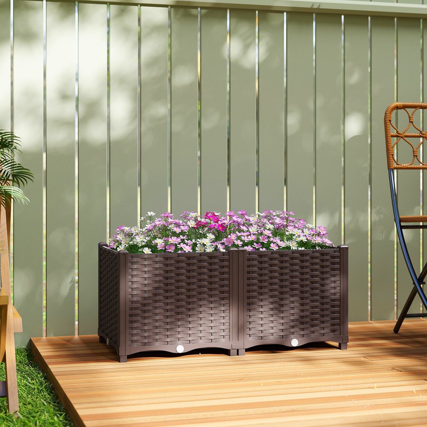 Plastic Raised Garden Bed with Legs and Drainage Holes and Plugs