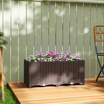 Plastic Raised Garden Bed with Legs and Drainage Holes and Plugs
