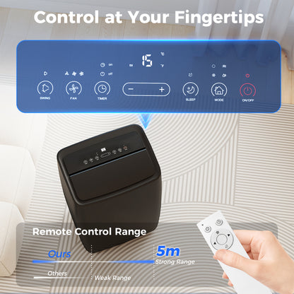 14,000 BTU Portable Air Conditioner Unit with Remote, 24H Timer