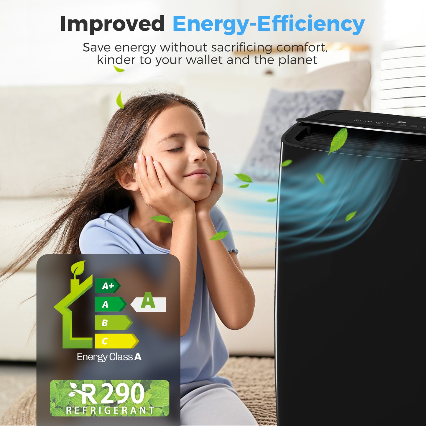 14,000 BTU Portable Air Conditioner Unit with Remote, 24H Timer