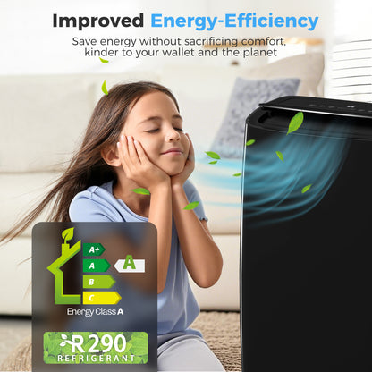 14,000 BTU Portable Air Conditioner Unit with Remote, 24H Timer