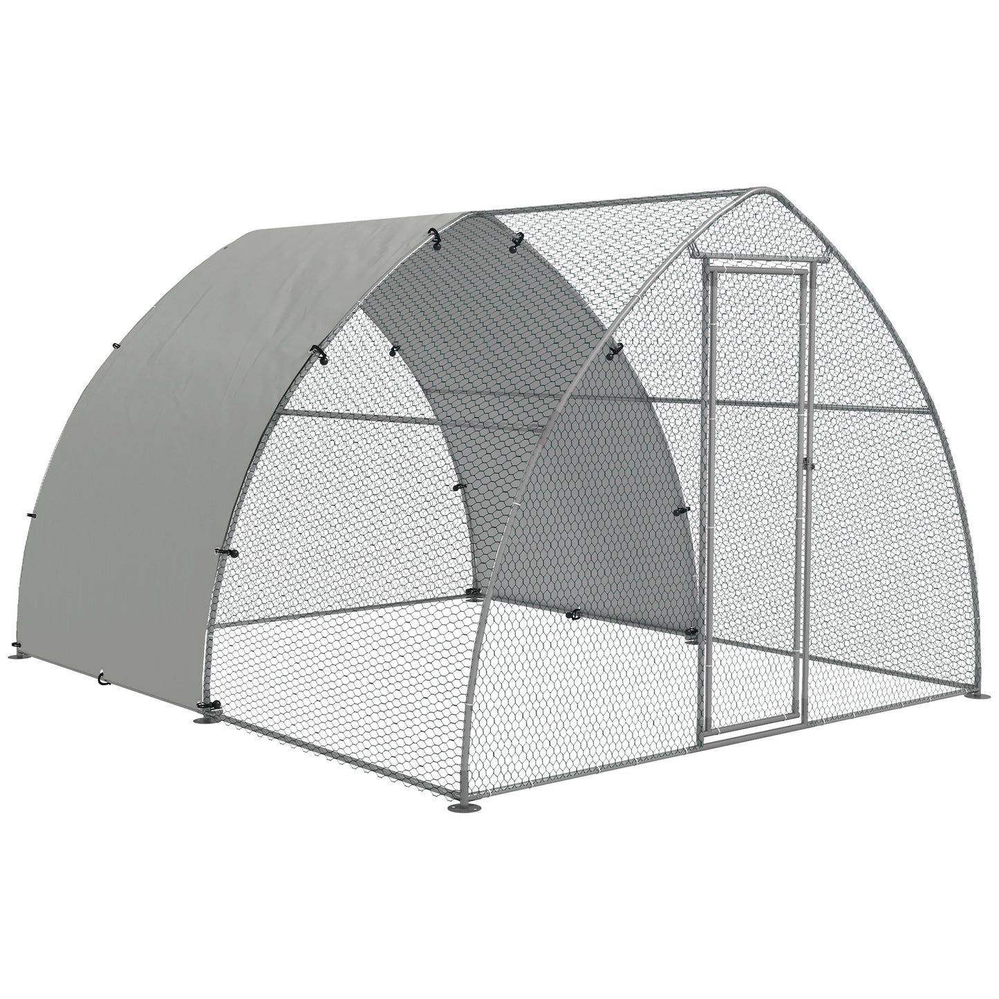 Walk-In Chicken Run w/ Cover, for 8-12 Chickens, 3 x 3.8 x 2.2m