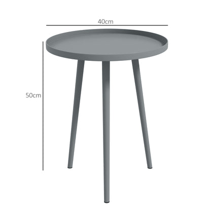 Round Garden Coffee Table, Outdoor Side Table with Rounded Edge