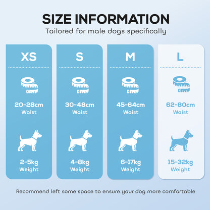 Disposable Dog Diapers Male, 48 Count Absorbent Dog Nappies, Puppy Sanitary Wraps Panties for Incontinence or Excitable Urination and Training, L, 62-80 cm
