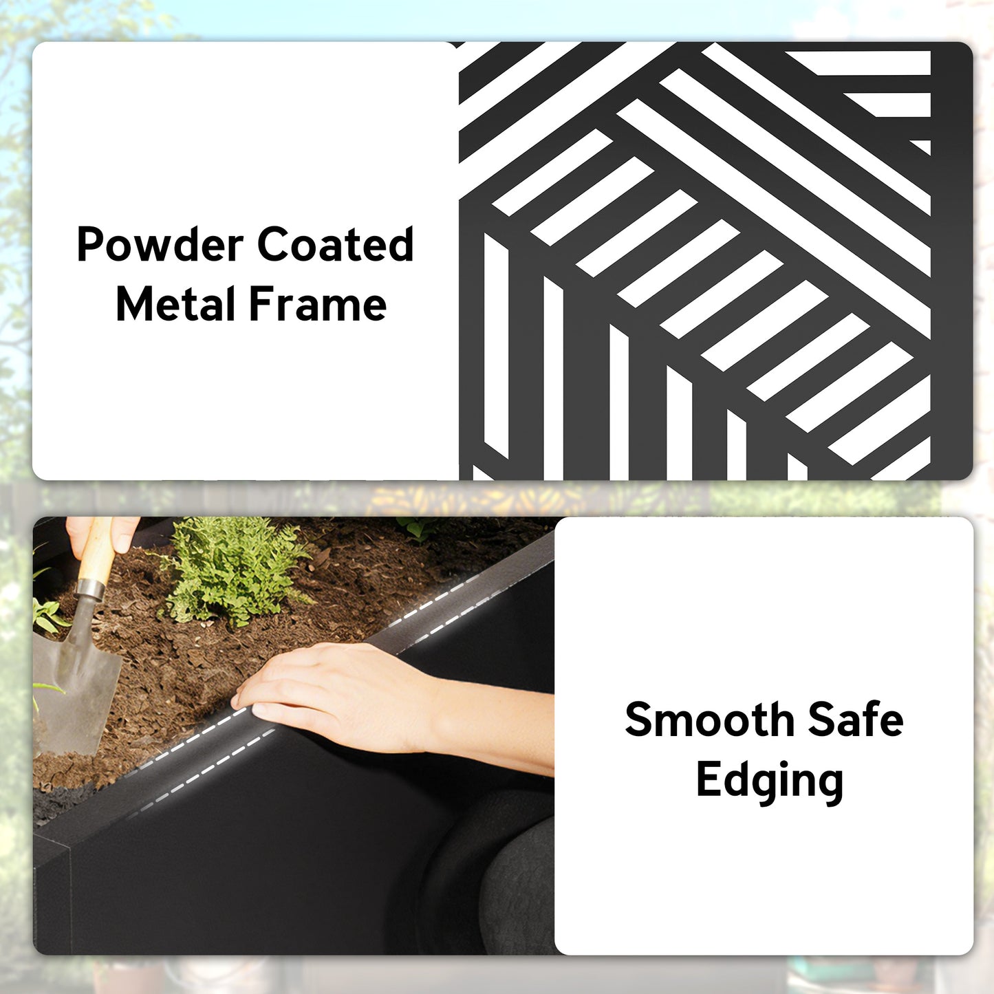 Metal Garden Bed for Garden with Trellis, Raised Garden Bed