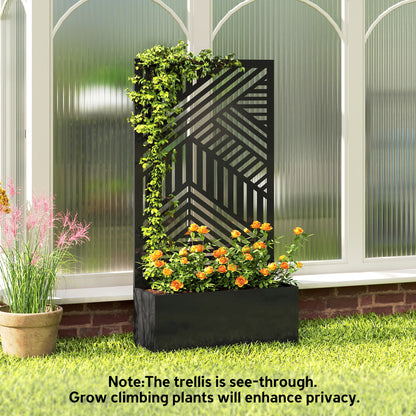 Metal Garden Bed for Garden with Trellis, Raised Garden Bed