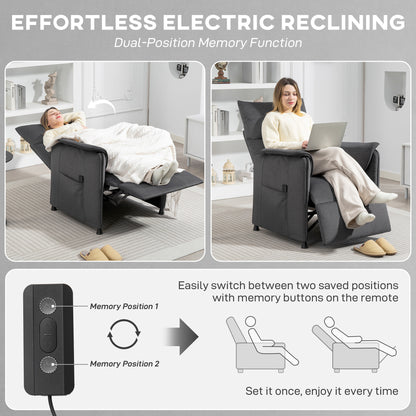 Electric Reclining Chair w/ Remote, Power Recliner for Elderly, Black