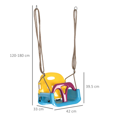 3 in 1 Kids Swing Seat, Adjustable Toddler Swing Chair, Light Blue