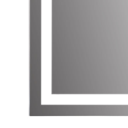 kleankin 80x60cm LED Bathroom Mirror Wall Mounted Vanity Illuminated w/ Touch Switch Accessories Home Furnishings