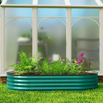 Galvanised Raised Garden Bed Planter Box, Light Green