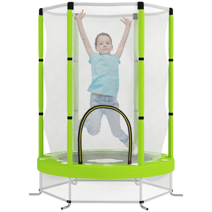 4.6ft Toddler Trampoline w/ Safety Enclosure Net, for Indoor Outdoor Use, Ages 3-6 Years, Green