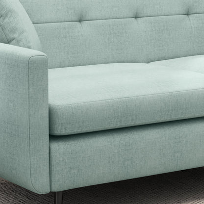 165cm 2 Seater Sofa for Living Room, Modern Fabric Couch, Tufted Loveseat Sofa Settee w/ Steel Legs, 2 Storage Pockets,