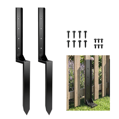 2 Pack Fence Post Repair Kit, Metal Fence Post Support with Drill
