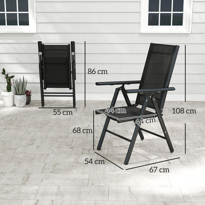 2PCS Folding Chair w/ Breathable Mesh Back and Seat, Black
