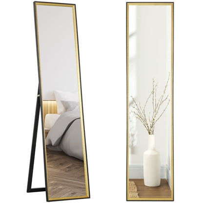 Full Length Mirror Wall Mount Leaning Standing Mirror, Black