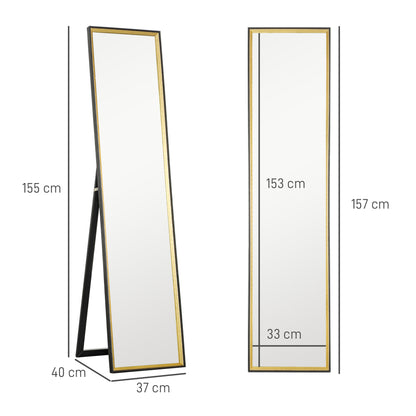 Full Length Mirror Wall Mount Leaning Standing Mirror, Black