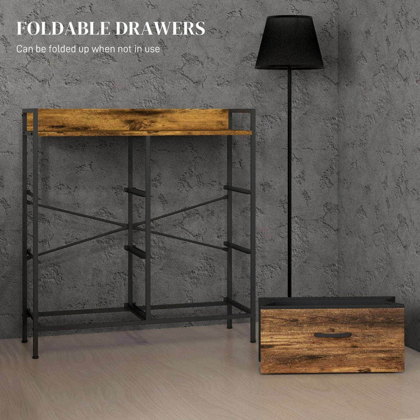Bedroom Chest of Drawers 6 Drawer Dresser w/ Shelf, Rustic Brown