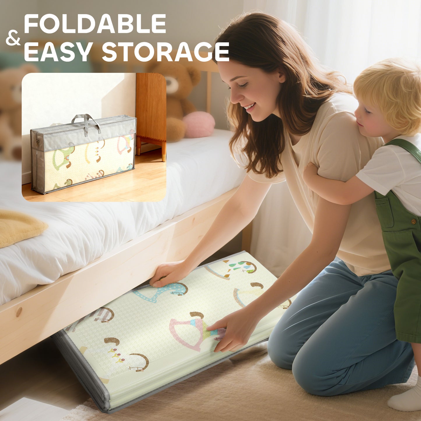 Baby Play Mat Double-Sided, Kids Crawling Mat for Toddlers