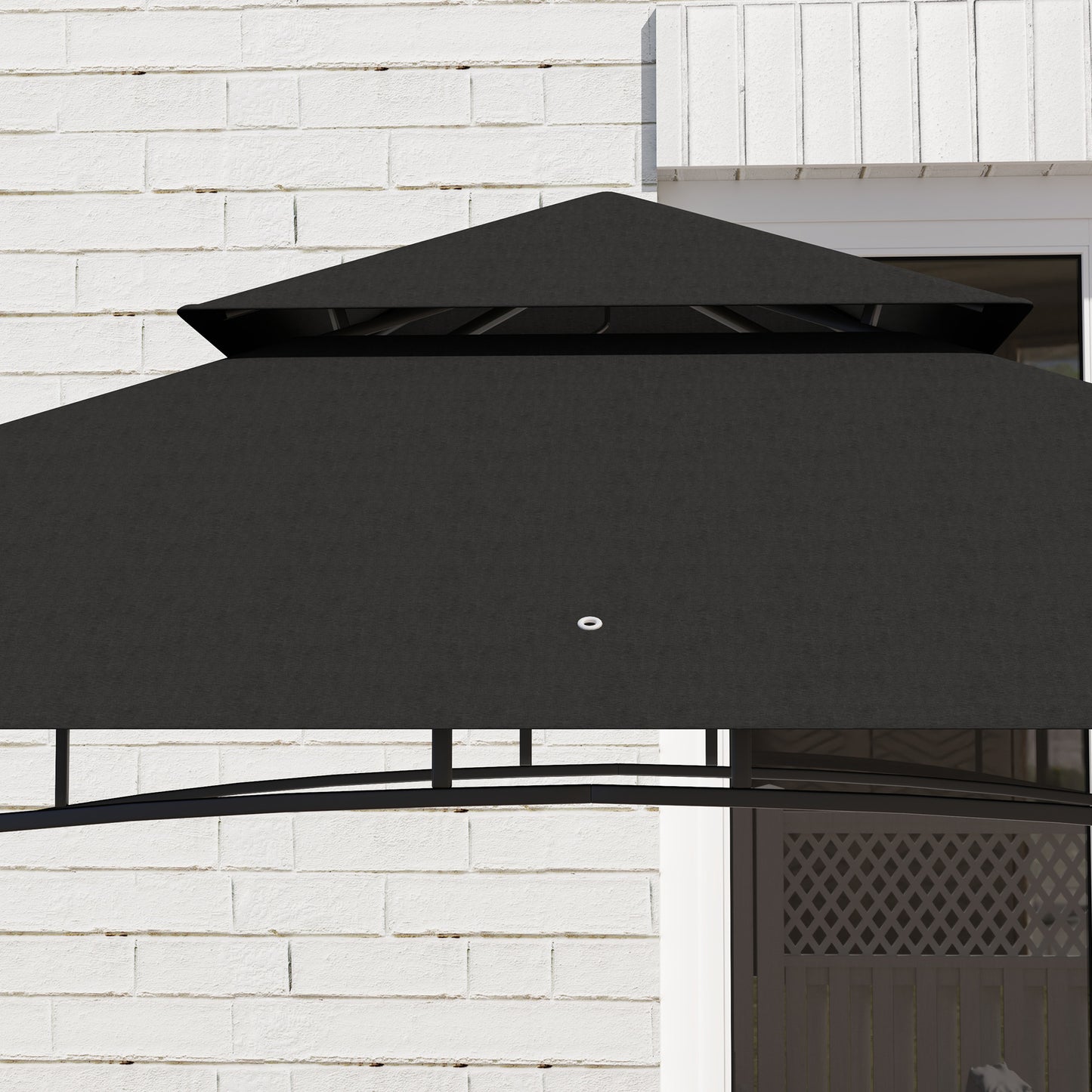 8' x 5' Grill Gazebo Canopy with 2 Side Shelves, Hook, Dark Grey