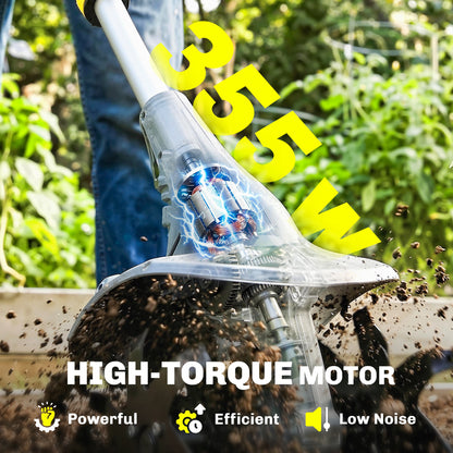 Cordless Tiller, 18V Garden Rotavator with 2 x 4Ah Batteries