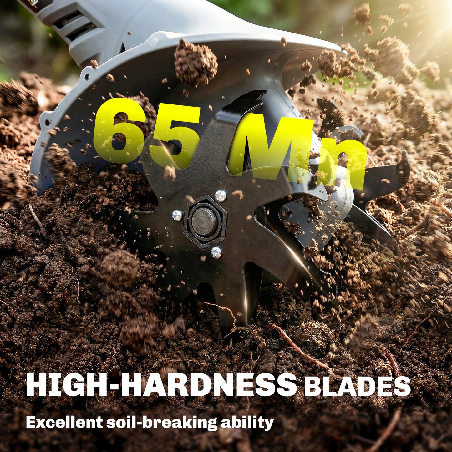 Cordless Tiller, 18V Garden Rotavator with 2 x 4Ah Batteries