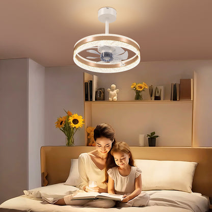Ceiling Fan Light with 3 Colour, Timer, Reversible, Remote, Gold