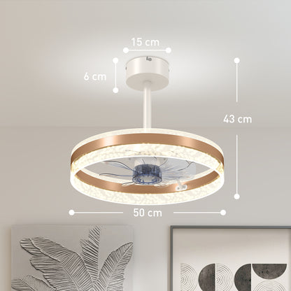 Ceiling Fan Light with 3 Colour, Timer, Reversible, Remote, Gold