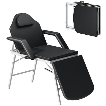 3 Section Adjustable Massage Table, Beauty Bed for Spa, Lash, Black