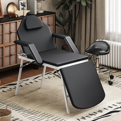 3 Section Adjustable Massage Table, Beauty Bed for Spa, Lash, Black
