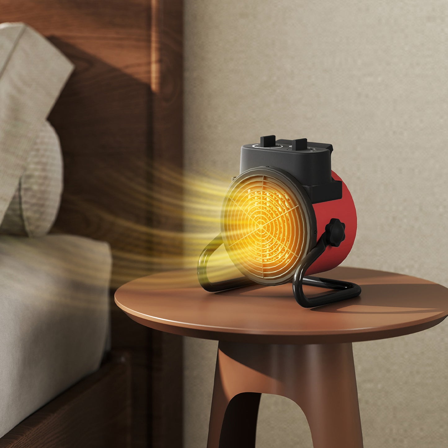 Portable Ceramic Electric Heater, 1500W Fan Space Heater, Red