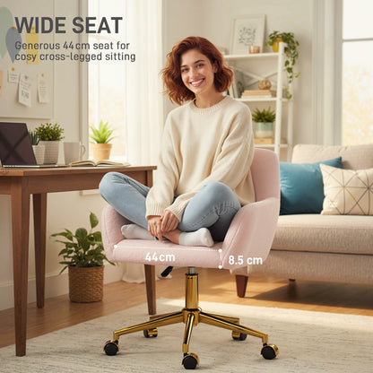 Swivel Office Chair, Vanity Desk Chair with Adjustable Height, Wheels
