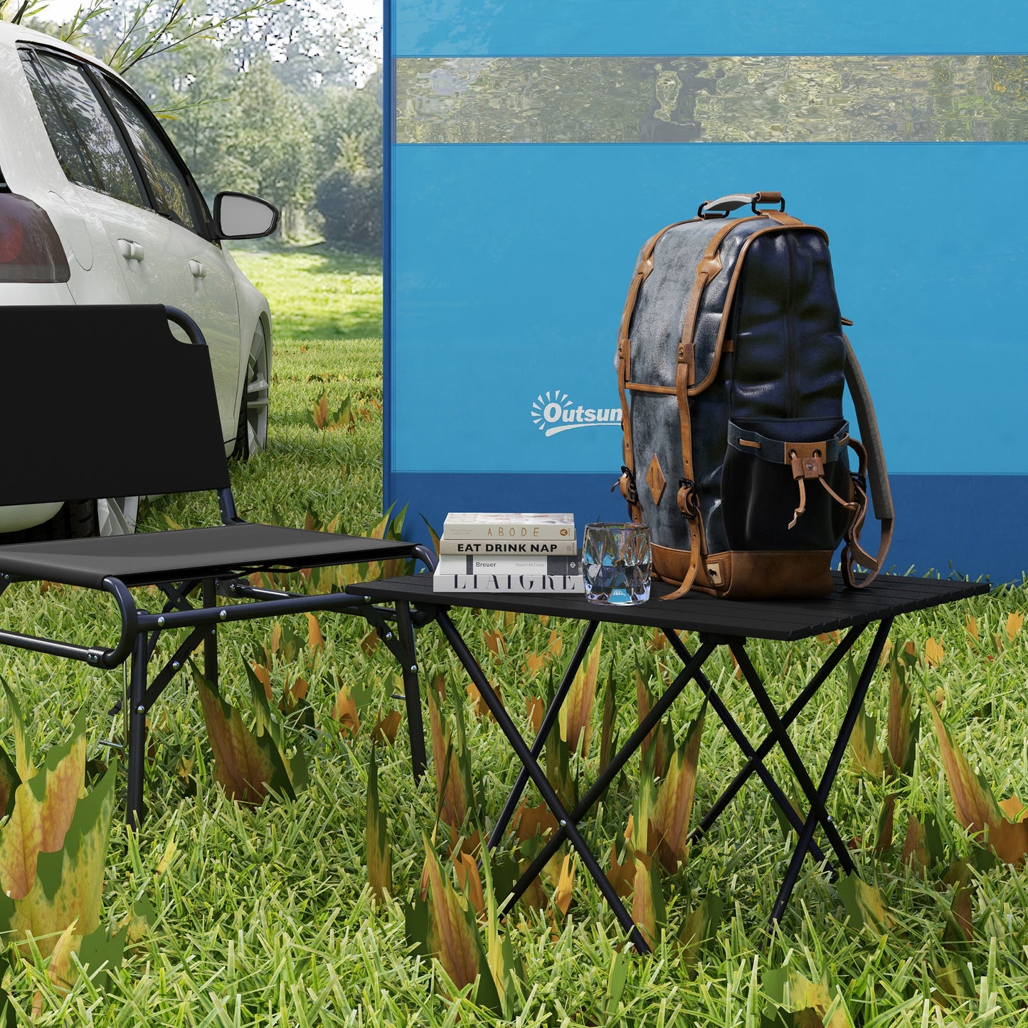 Folding Camping Table for Outdoor Camping, Picnic, Hiking, Black