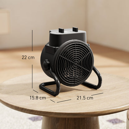 Portable Ceramic Electric Heater, 1500W Fan Space Heater, Black