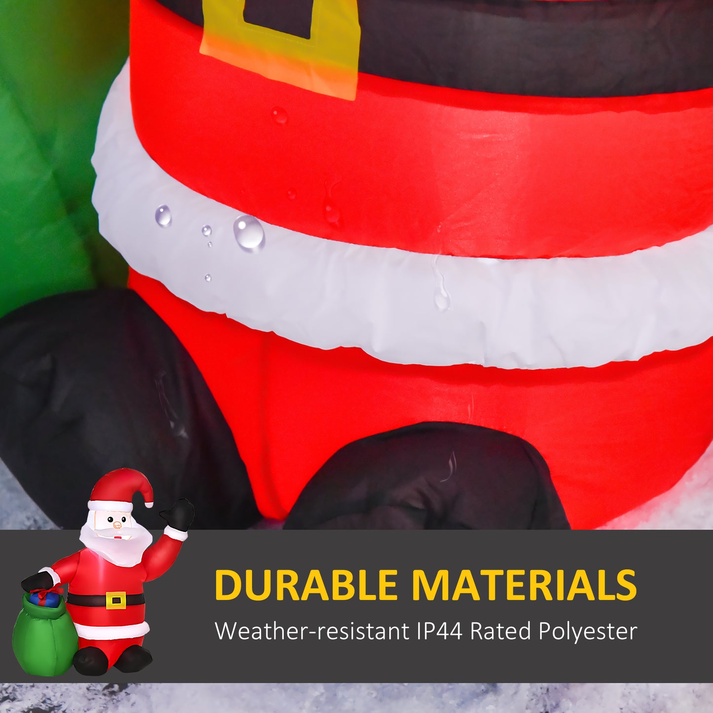4ft Inflatable Christmas Santa Claus LED Lighted Yard Holiday for Lawn