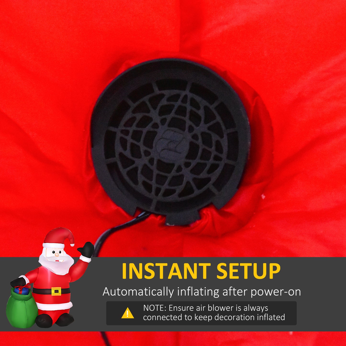 4ft Inflatable Christmas Santa Claus LED Lighted Yard Holiday for Lawn