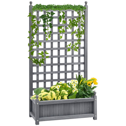 Raised Garden Bed with Trellis Garden Planters Indoor Grey
