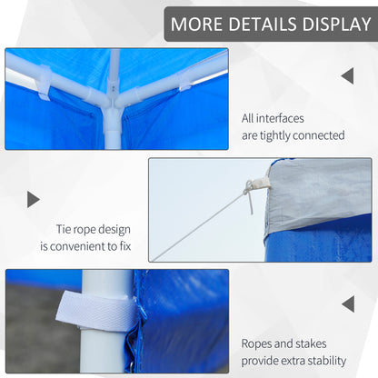 3 x 4 m Party Gazebo Marquee Garden Canopy Outdoor BBQ Tent Camping Patio Awning with 2 Sidewalls, Blue