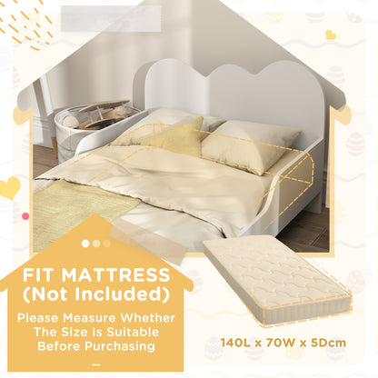 Cloud-Themed Toddler Bed with Safety Rails, 143.5 x 74.5 x 56cm