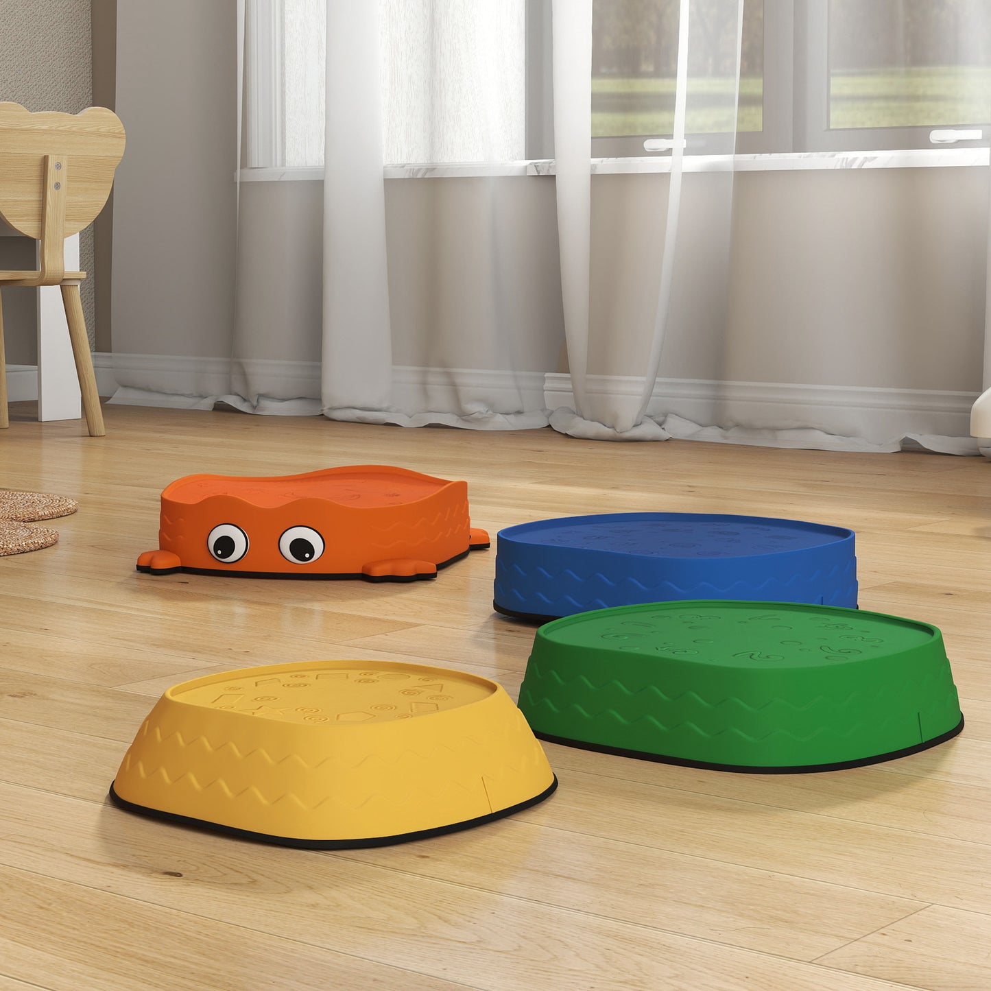 5PCS Kids Stepping Stones, Frog-Shaped Balance Stepping Stones